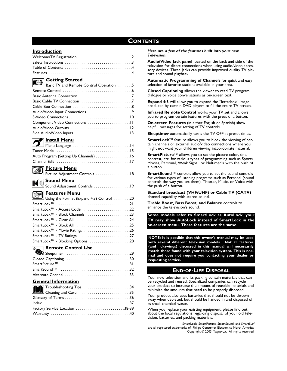 Philips Magnavox 27MS3404R User Manual | Page 4 / 40