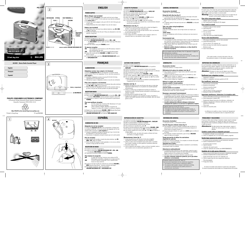 Philips Magnavox 800-531-0039 User Manual | 2 pages