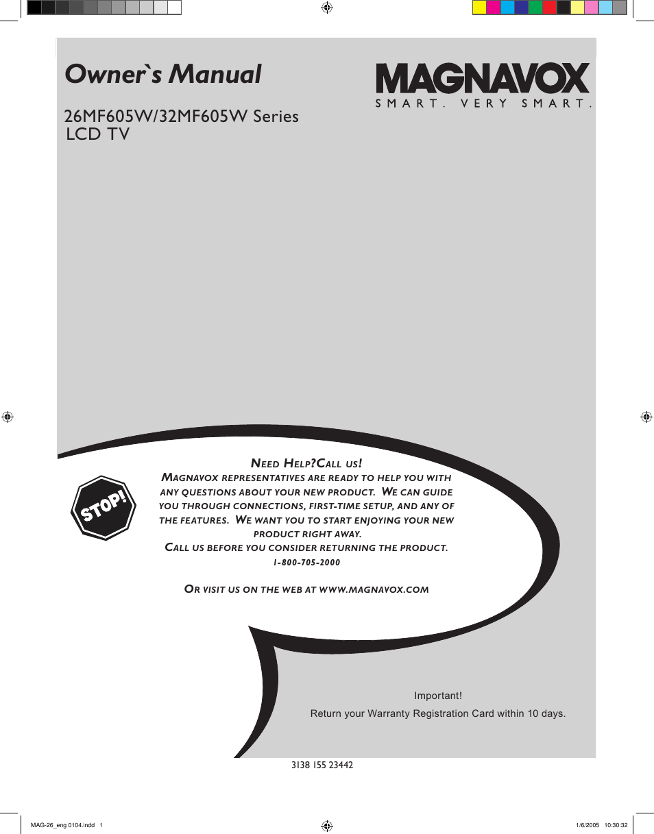 Philips Magnavox 26MF605W Series User Manual | 40 pages