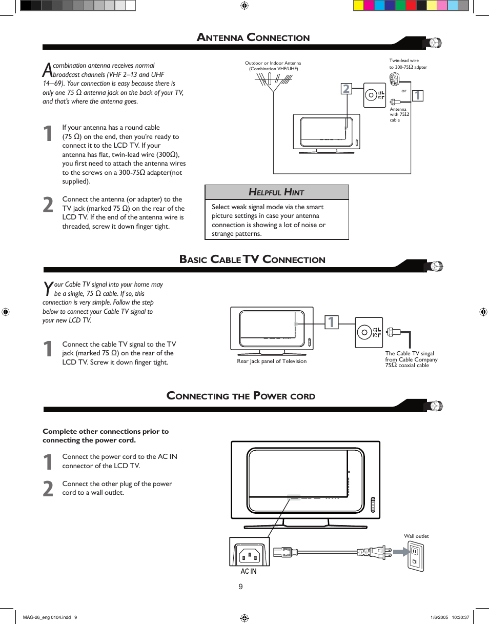 Tv c | Philips Magnavox 26MF605W Series User Manual | Page 9 / 40