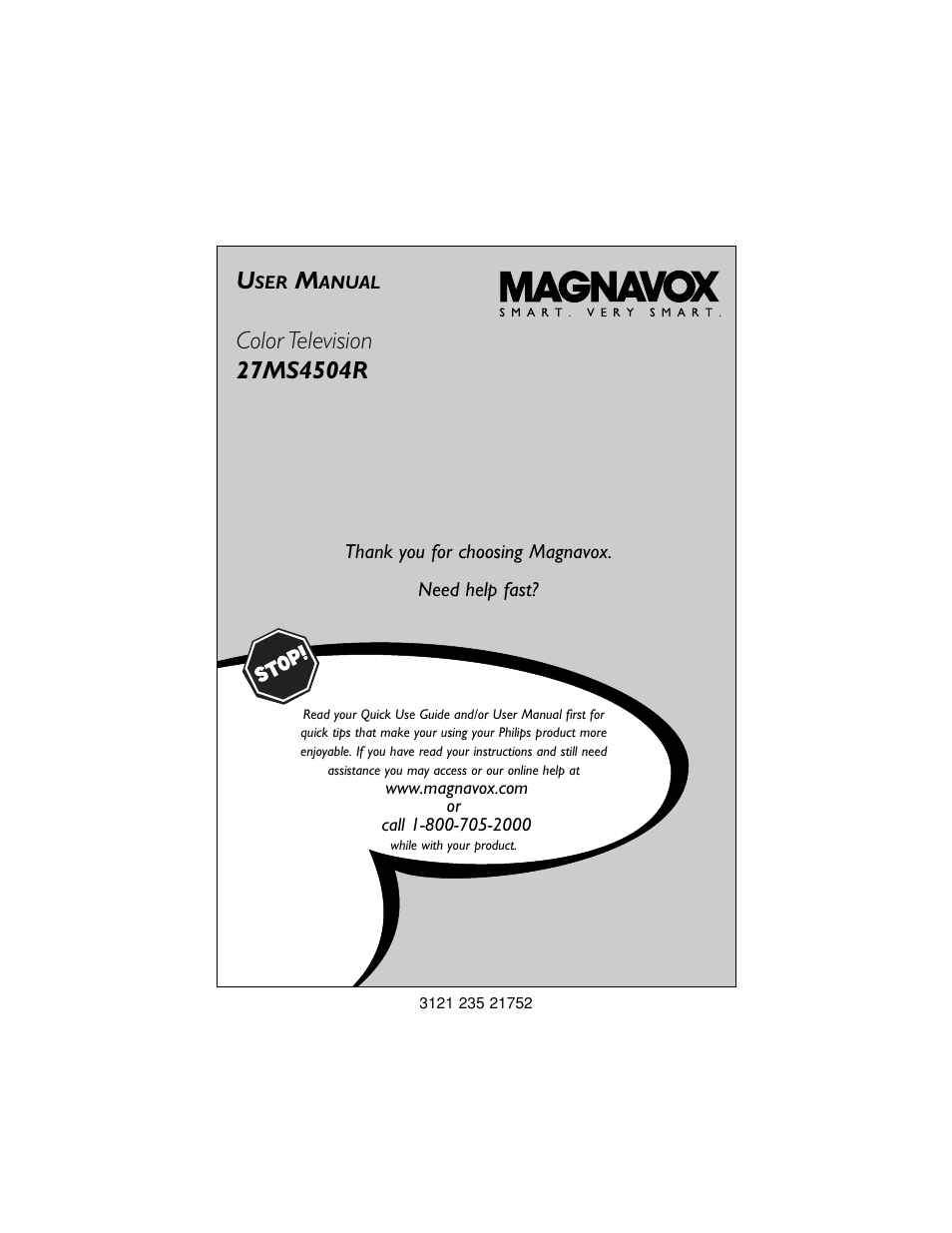 Philips Magnavox 27MS4504 User Manual | 36 pages