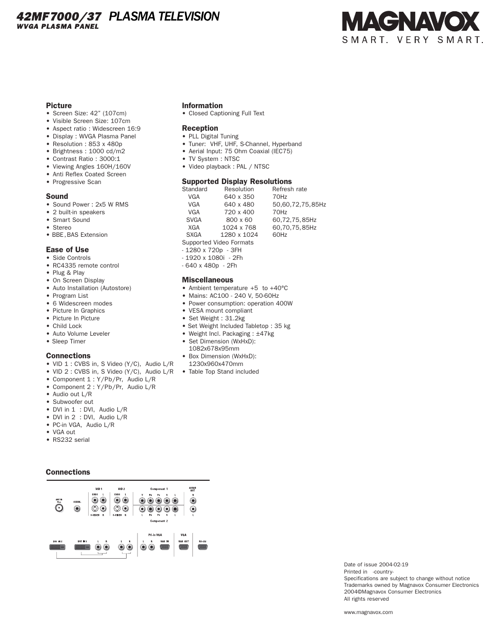 Philips Magnavox 42MF7000 User Manual | Page 2 / 2