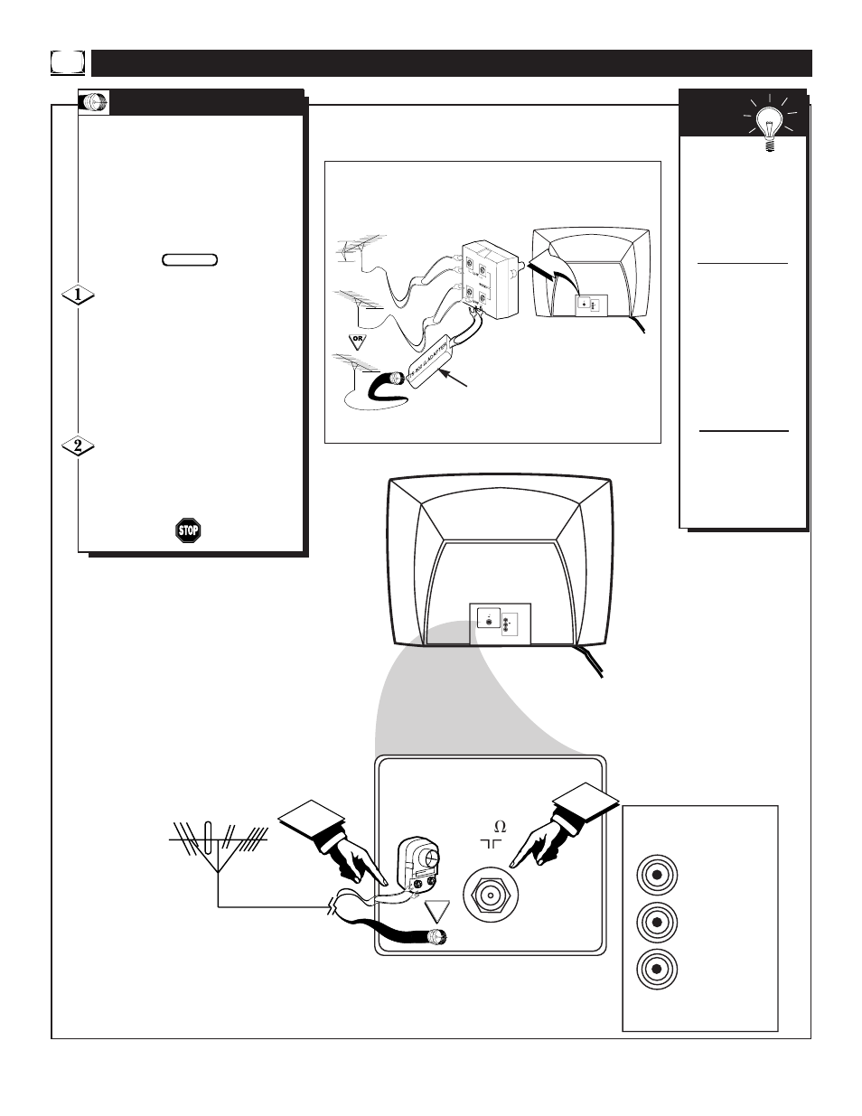 Tv (b, Tv c, Ooking | Asic, Ntenna, Onnections | Philips Magnavox TS2746C1 User Manual | Page 6 / 36