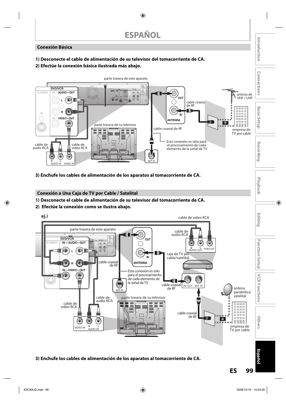 Español, 99 es, Ej.) | Or o | Philips Magnavox ZV450MWB User Manual | Page 99 / 102