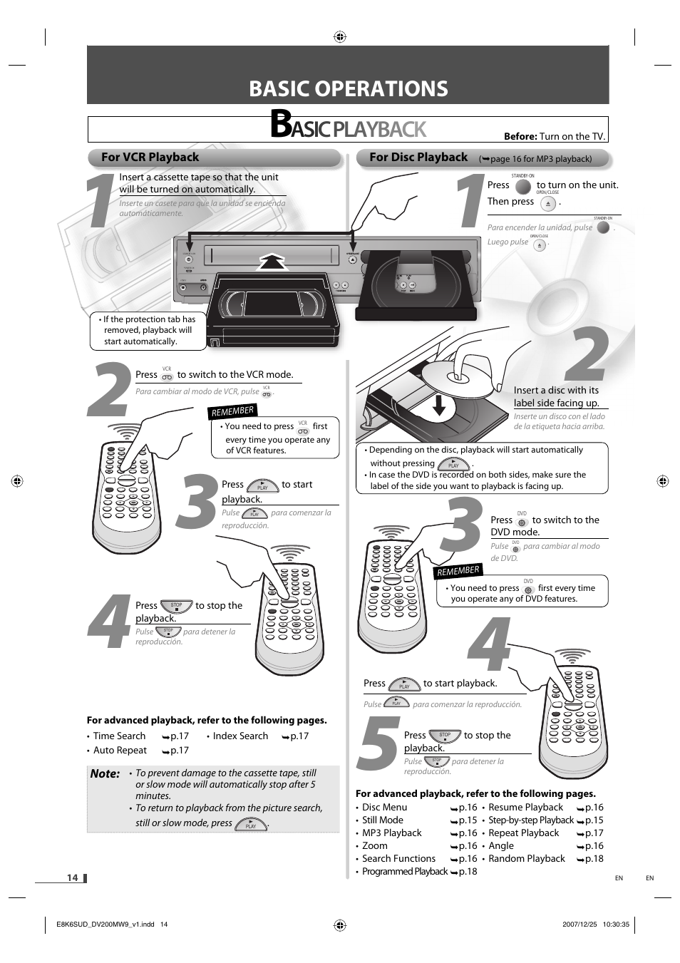 Basic operations | Philips Magnavox DV220MW9 User Manual | Page 14 / 28