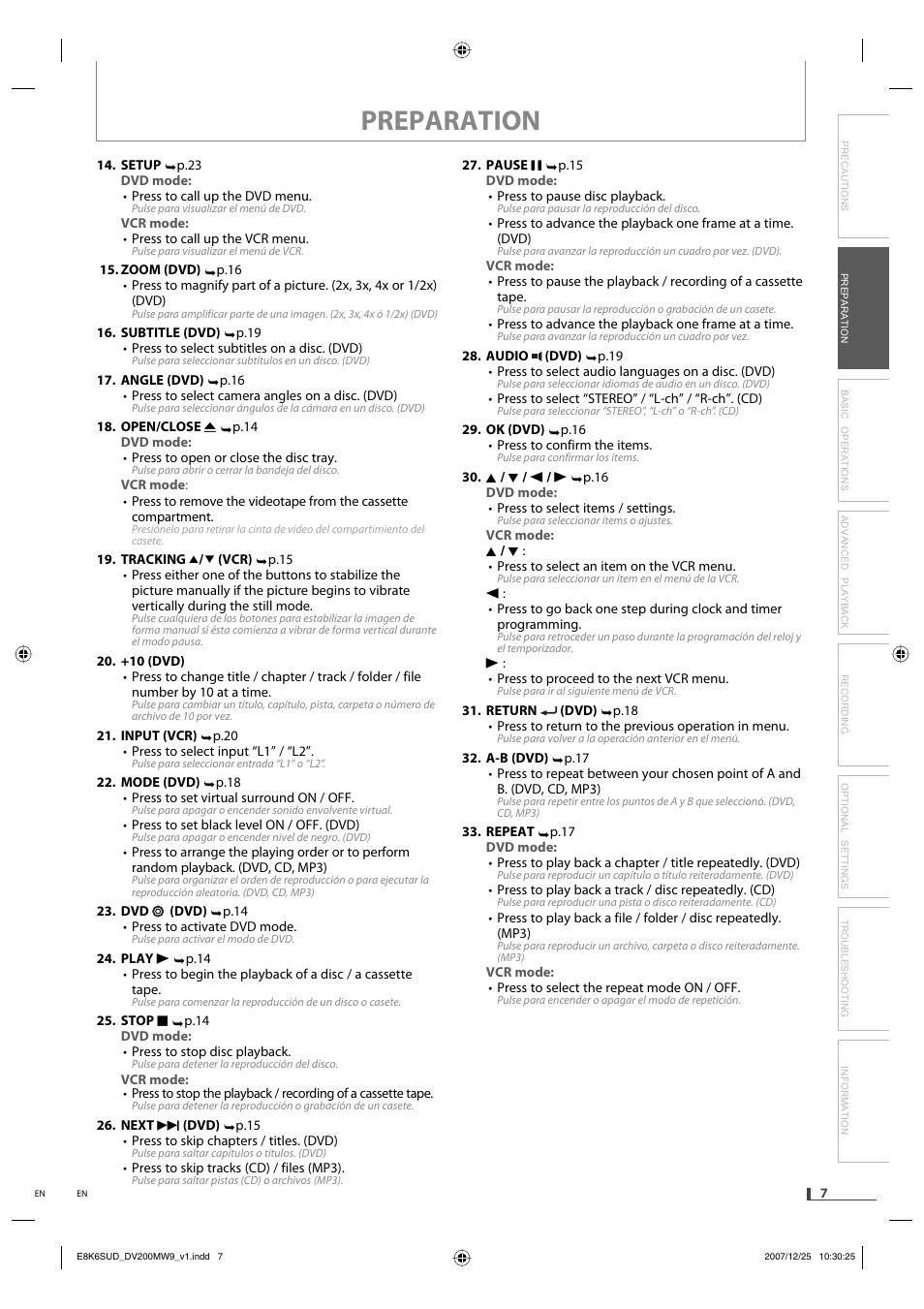 Preparation | Philips Magnavox DV220MW9 User Manual | Page 7 / 28