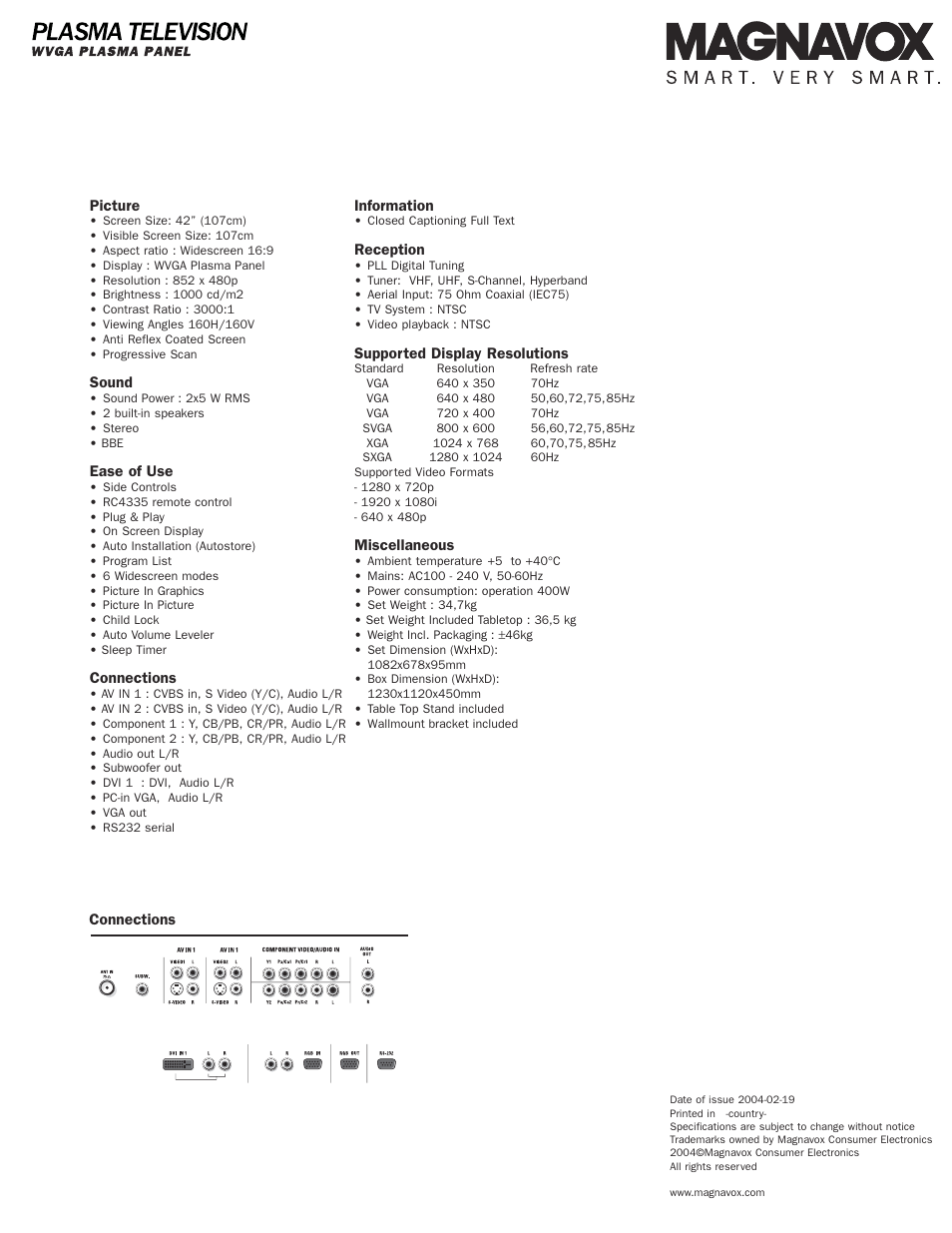 Philips Magnavox 42MF7010/17 User Manual | Page 2 / 2