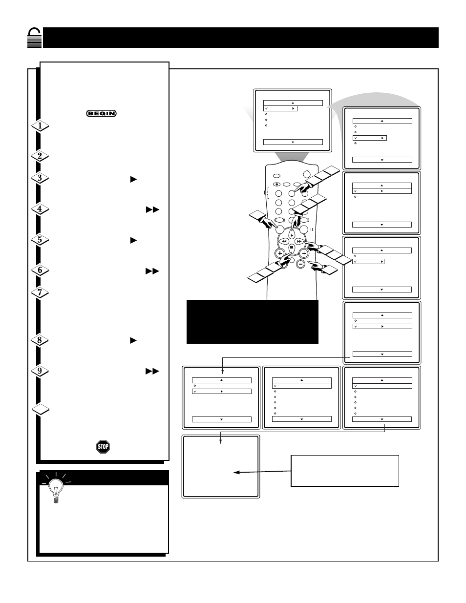 Ow to, Lock, Hannels | Or down | Philips Magnavox MS3250C User Manual | Page 16 / 40