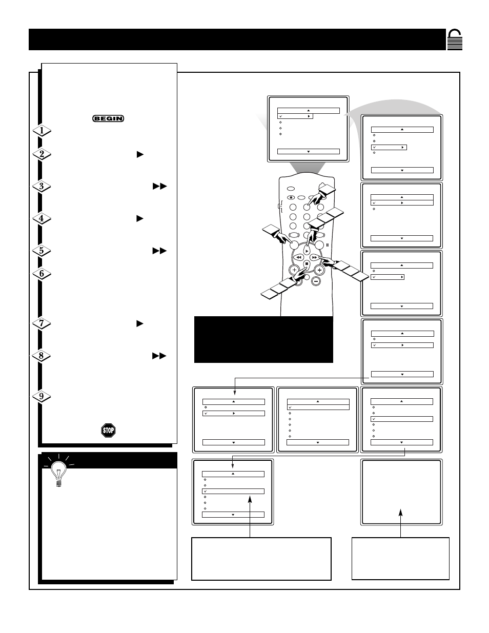 Ow to, Lear, Locked | Hannels at the, Or down | Philips Magnavox MS3250C User Manual | Page 17 / 40