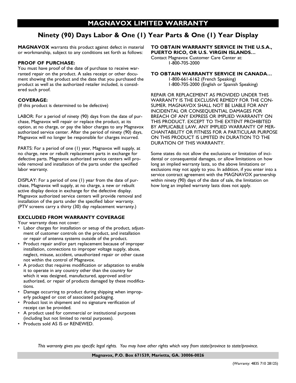 Philips Magnavox 15MF Series User Manual | Page 19 / 19