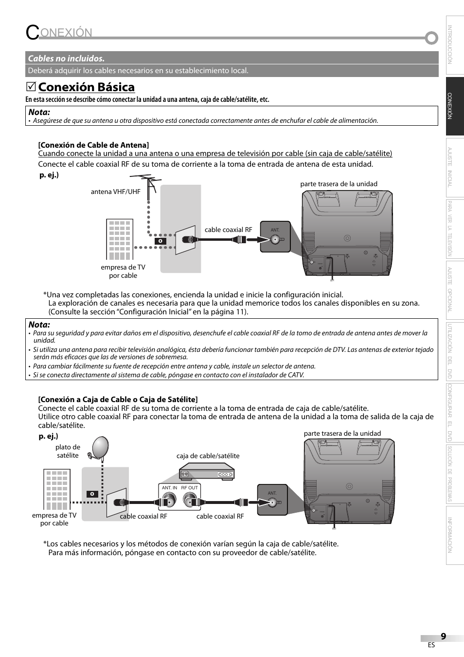 Onexión, Conexión básica | Philips Magnavox sdtv CD130MW9 User Manual | Page 57 / 90