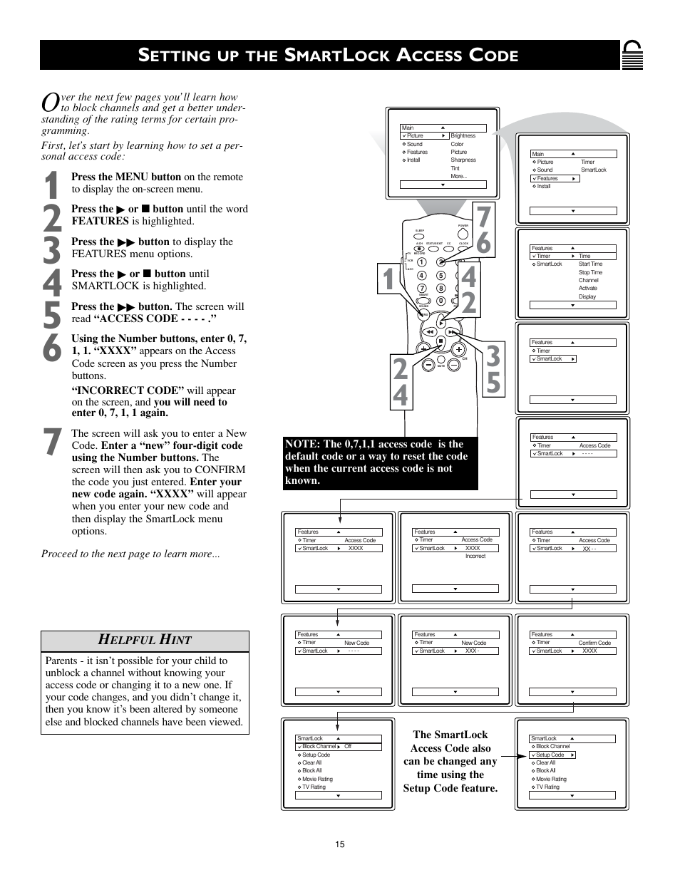 Etting up the, Mart, Ccess | Philips Magnavox MS3252S MS3652S User Manual | Page 15 / 40