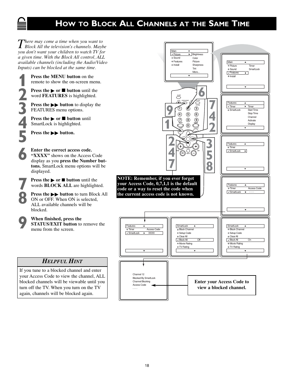 Ow to, Lock, Hannels at the | Philips Magnavox MS3252S MS3652S User Manual | Page 18 / 40