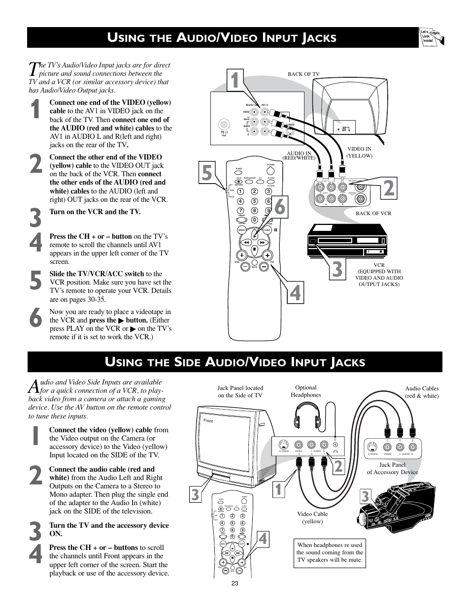 Sing the, Udio, Ideo | Nput, Acks | Philips Magnavox MS3252S MS3652S User Manual | Page 23 / 40