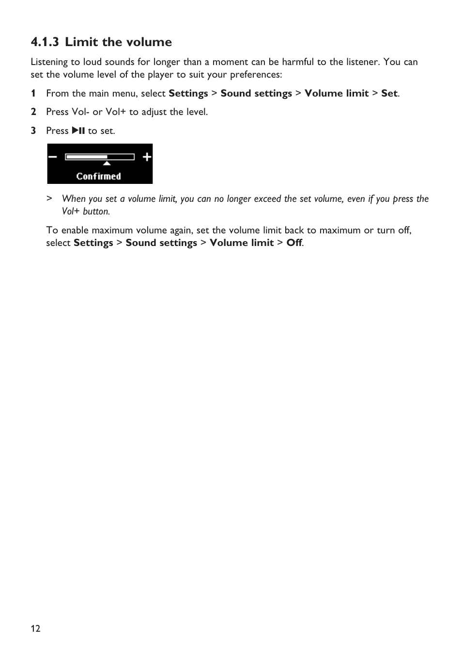 3 limit the volume, Limit the volume | Philips Magnavox MSA2025 User Manual | Page 14 / 24
