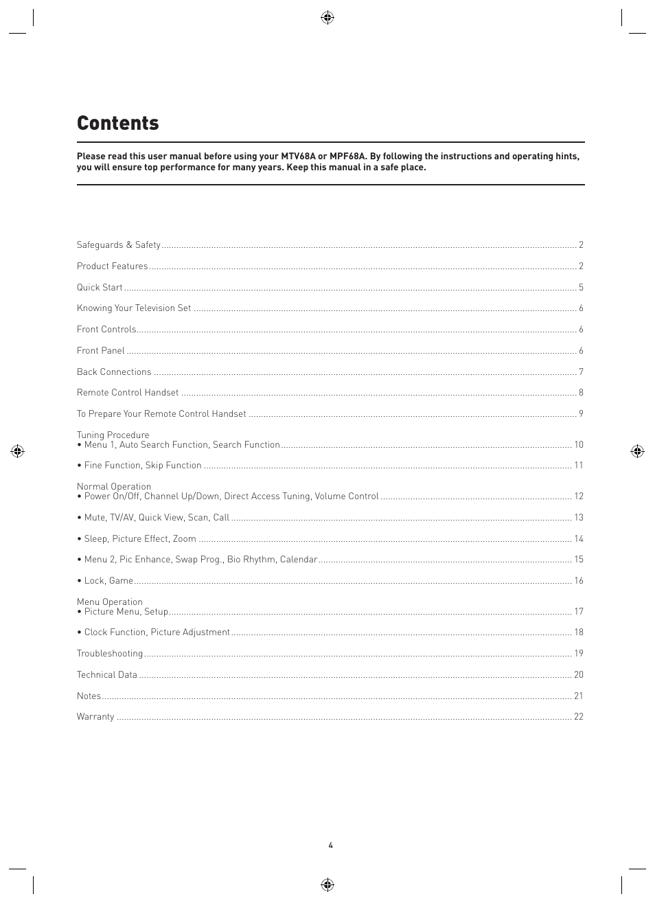 Philips Magnavox MPF68A User Manual | Page 4 / 22