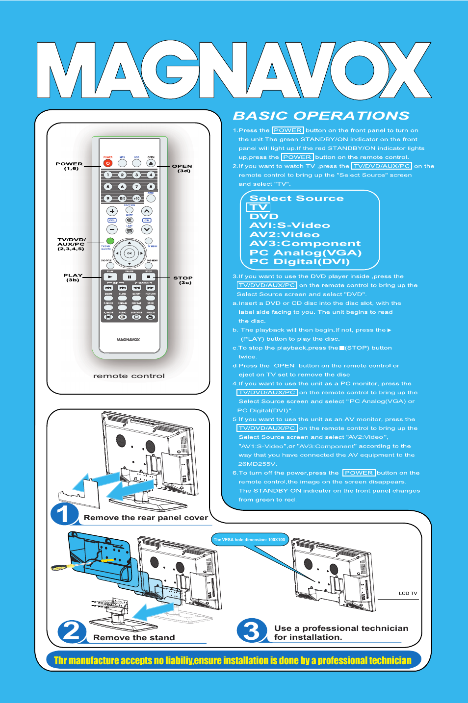 Philips Magnavox 26MD255V User Manual | Page 2 / 2