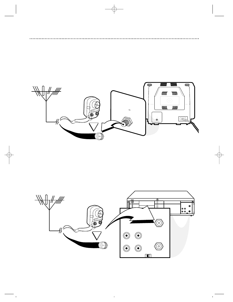 Disconnect the antenna or cable from your tv, Video in out, Audio out in | Philips Magnavox VRZ242AT User Manual | Page 6 / 52