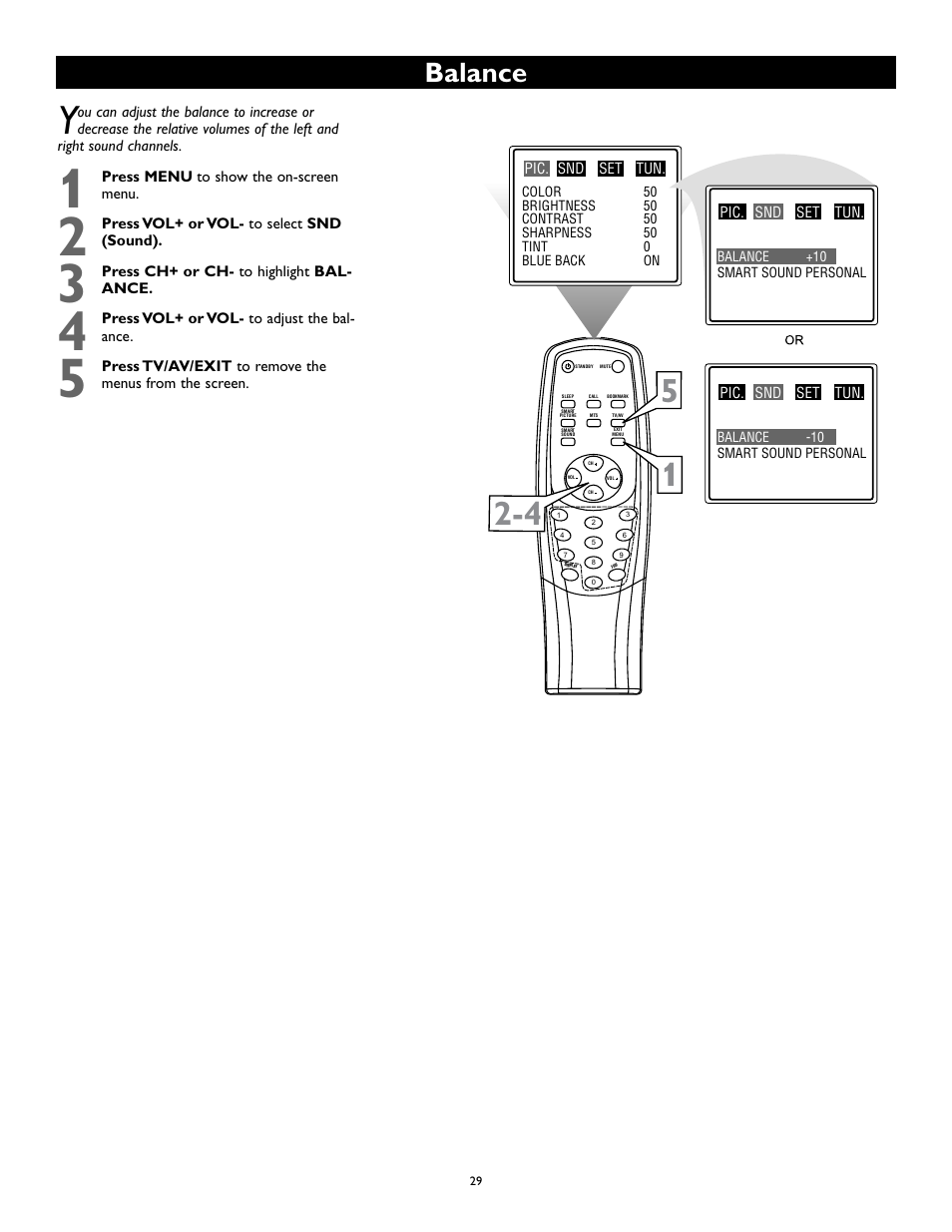 Balance | Philips Magnavox 27MS345S User Manual | Page 29 / 36