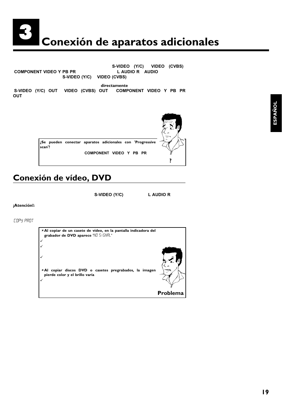 Conexión de aparatos adicionales, Conexión de vídeo, dvd | Philips Magnavox MRV640 User Manual | Page 123 / 187