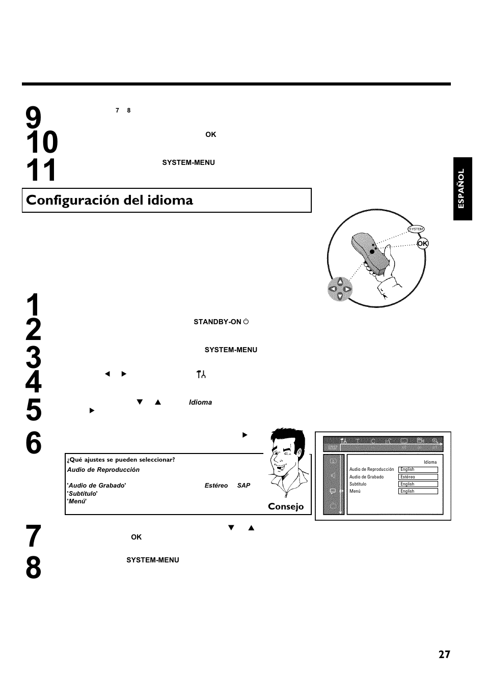 Configuración del idioma | Philips Magnavox MRV640 User Manual | Page 131 / 187