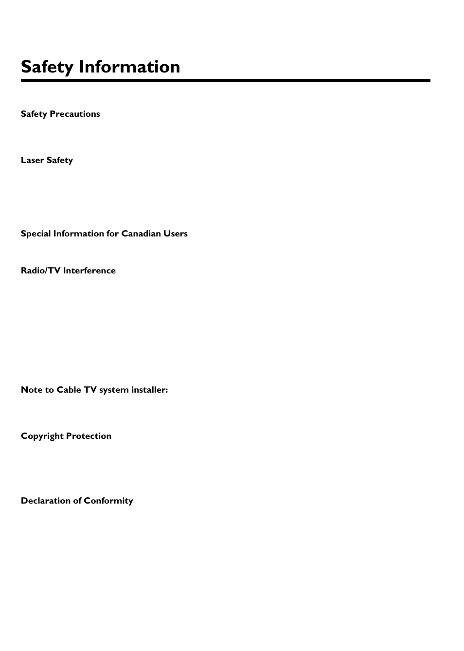Safety information | Philips Magnavox MRV640 User Manual | Page 3 / 187