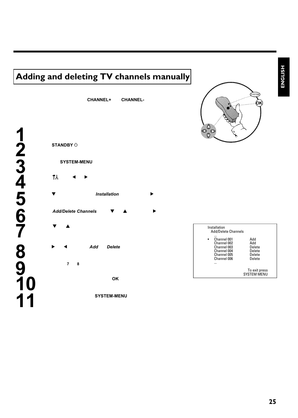 Adding and deleting tv channels manually | Philips Magnavox MRV640 User Manual | Page 37 / 187