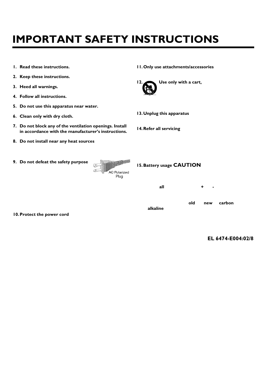 Important safety instructions | Philips Magnavox MRV640 User Manual | Page 4 / 187