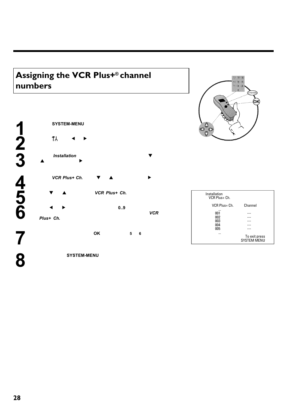 Assigning the vcr plus, Channel numbers | Philips Magnavox MRV640 User Manual | Page 40 / 187