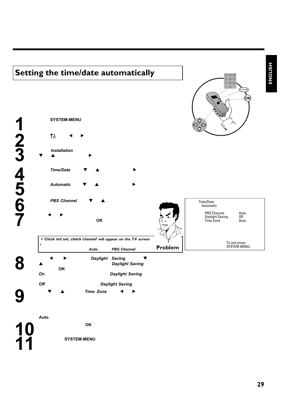 Setting the time/date automatically | Philips Magnavox MRV640 User Manual | Page 41 / 187