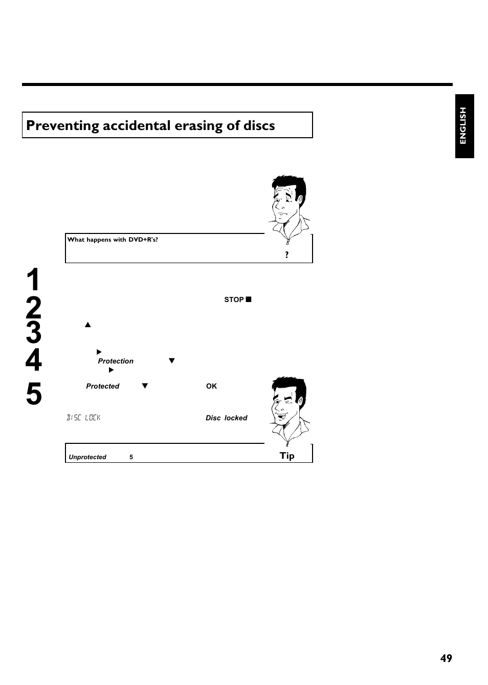 Preventing accidental erasing ofdiscs | Philips Magnavox MRV640 User Manual | Page 61 / 187