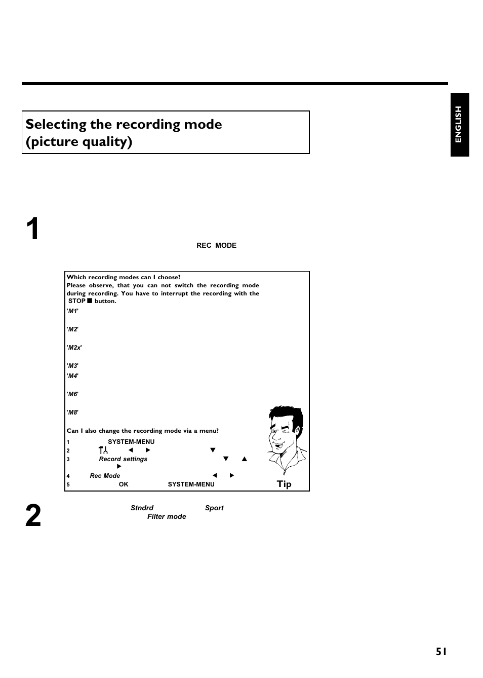 Selecting the recording mode (picture quality), Recording | Philips Magnavox MRV640 User Manual | Page 63 / 187