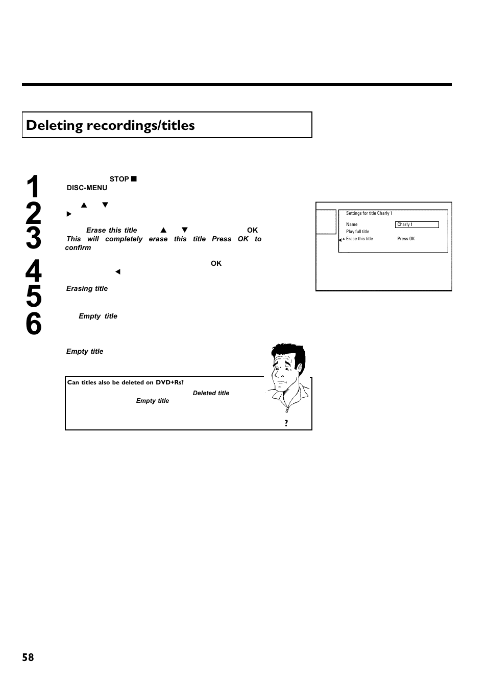 Deleting recordings/titles | Philips Magnavox MRV640 User Manual | Page 70 / 187