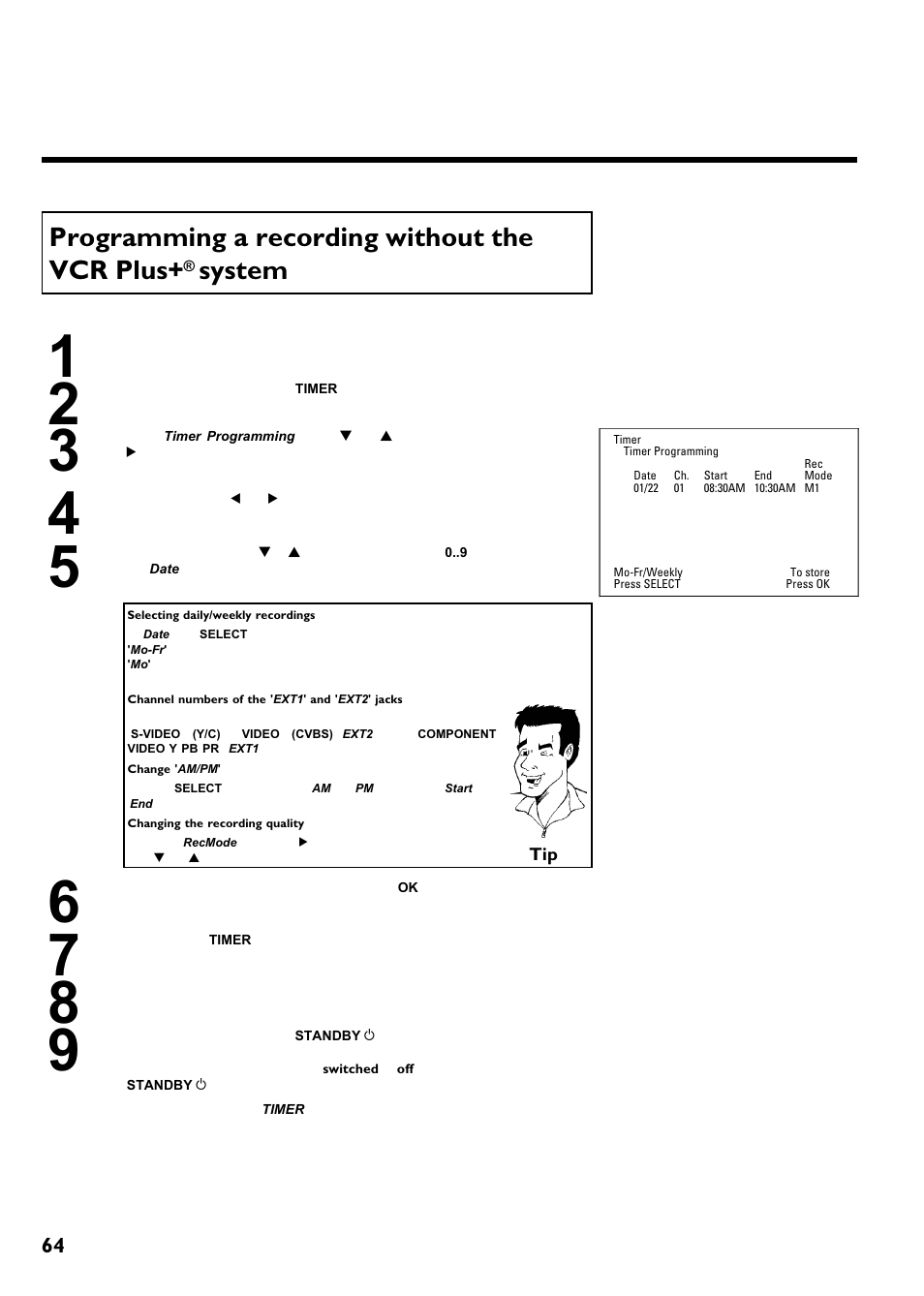 Programming a recording without the vcr plus, System | Philips Magnavox MRV640 User Manual | Page 76 / 187