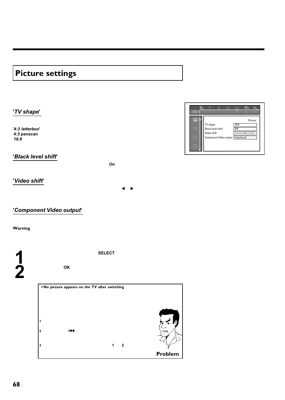 Picture settings, User preferences | Philips Magnavox MRV640 User Manual | Page 80 / 187