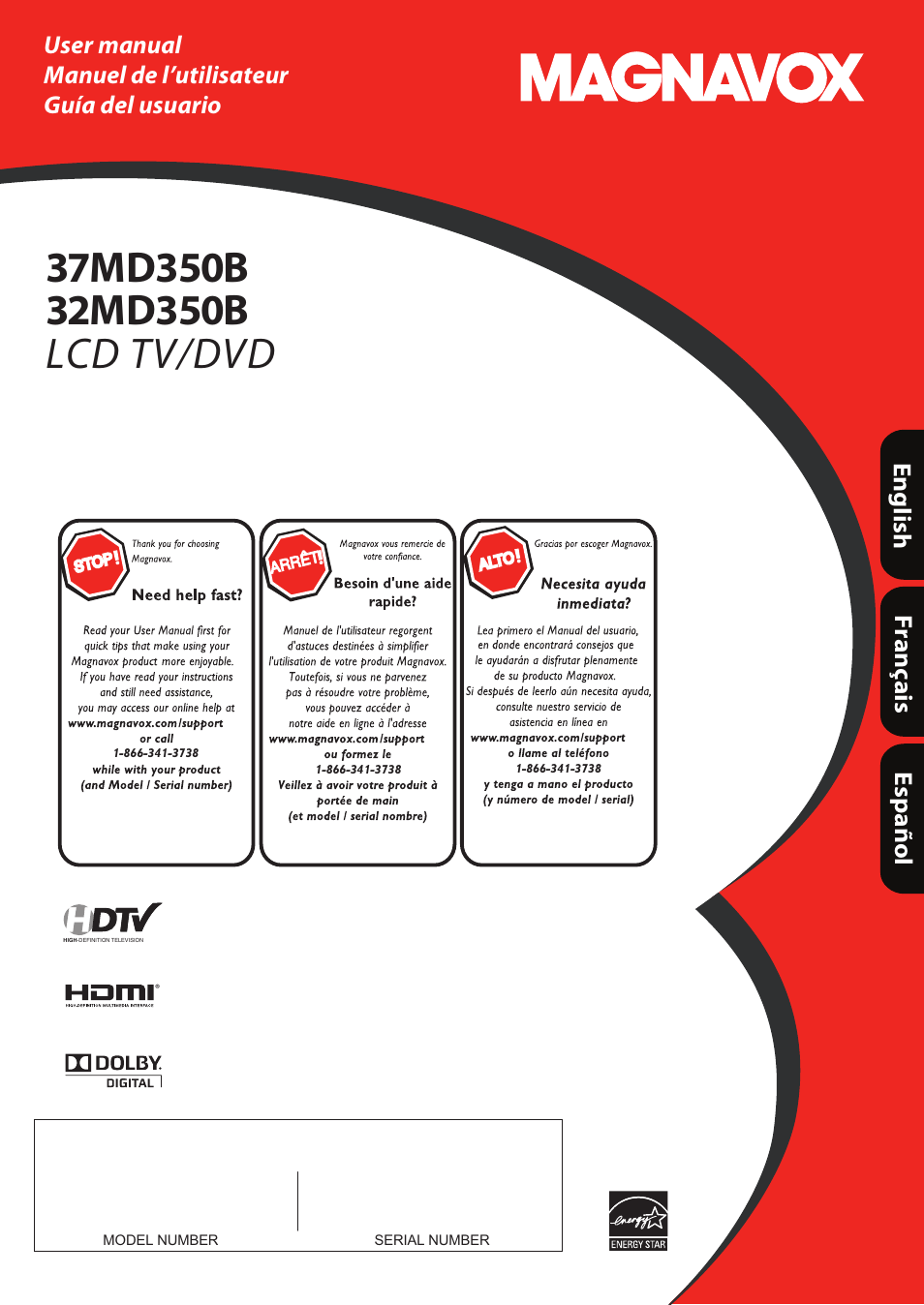 Philips Magnavox 32MD350B User Manual | 57 pages