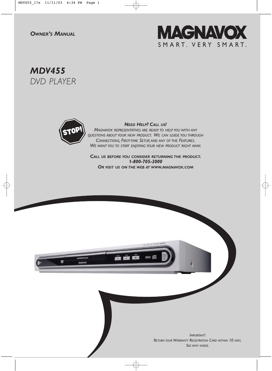 Philips Magnavox MDV455 User Manual | 47 pages