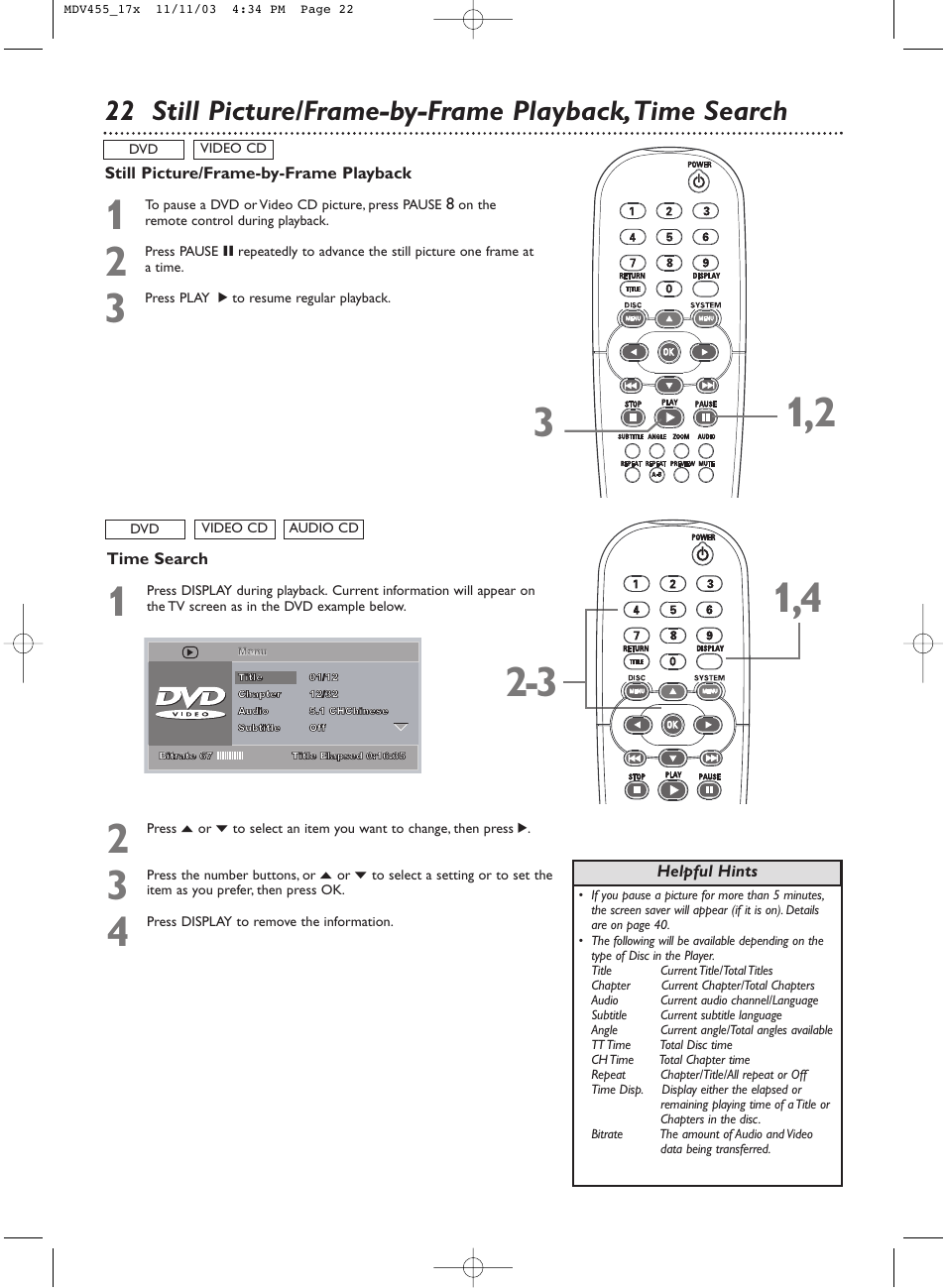 Philips Magnavox MDV455 User Manual | Page 22 / 47