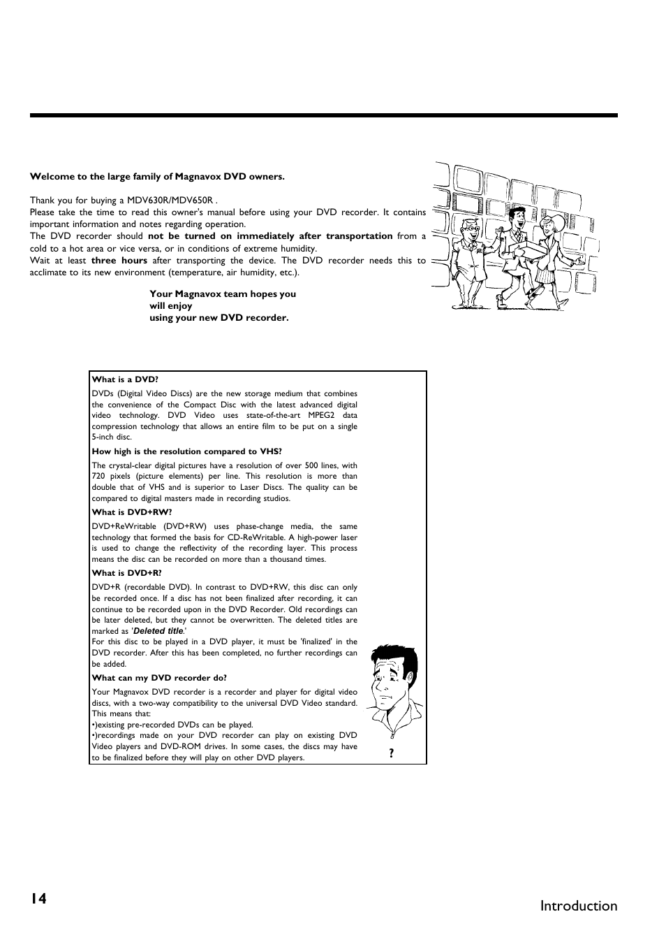 Introduction | Philips Magnavox MDV650R User Manual | Page 16 / 88