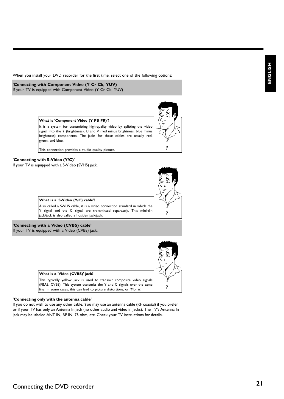 Connecting the dvd recorder | Philips Magnavox MDV650R User Manual | Page 23 / 88