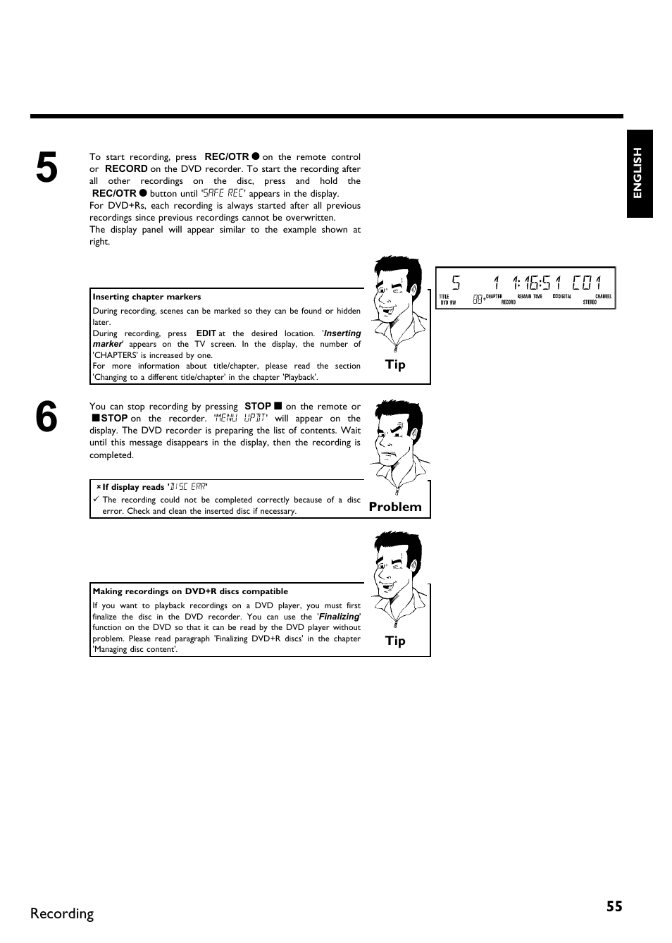 Recording | Philips Magnavox MDV650R User Manual | Page 57 / 88