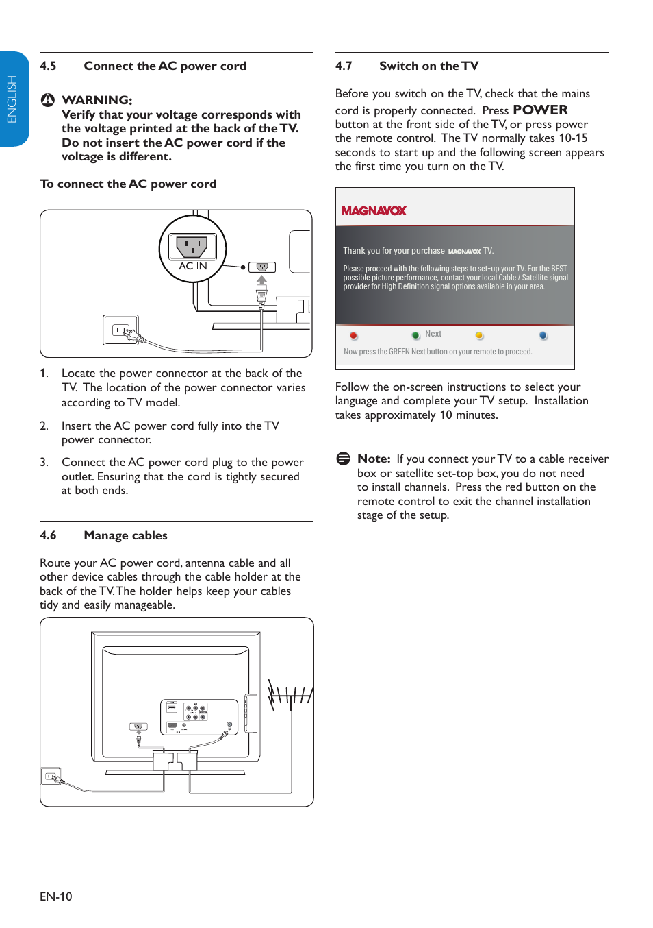 Power | Philips Magnavox 19MF338B User Manual | Page 11 / 35