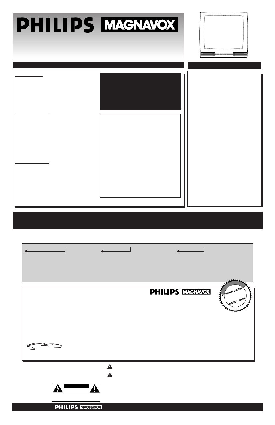 Philips Magnavox COLOR TV 25 User Manual | 8 pages