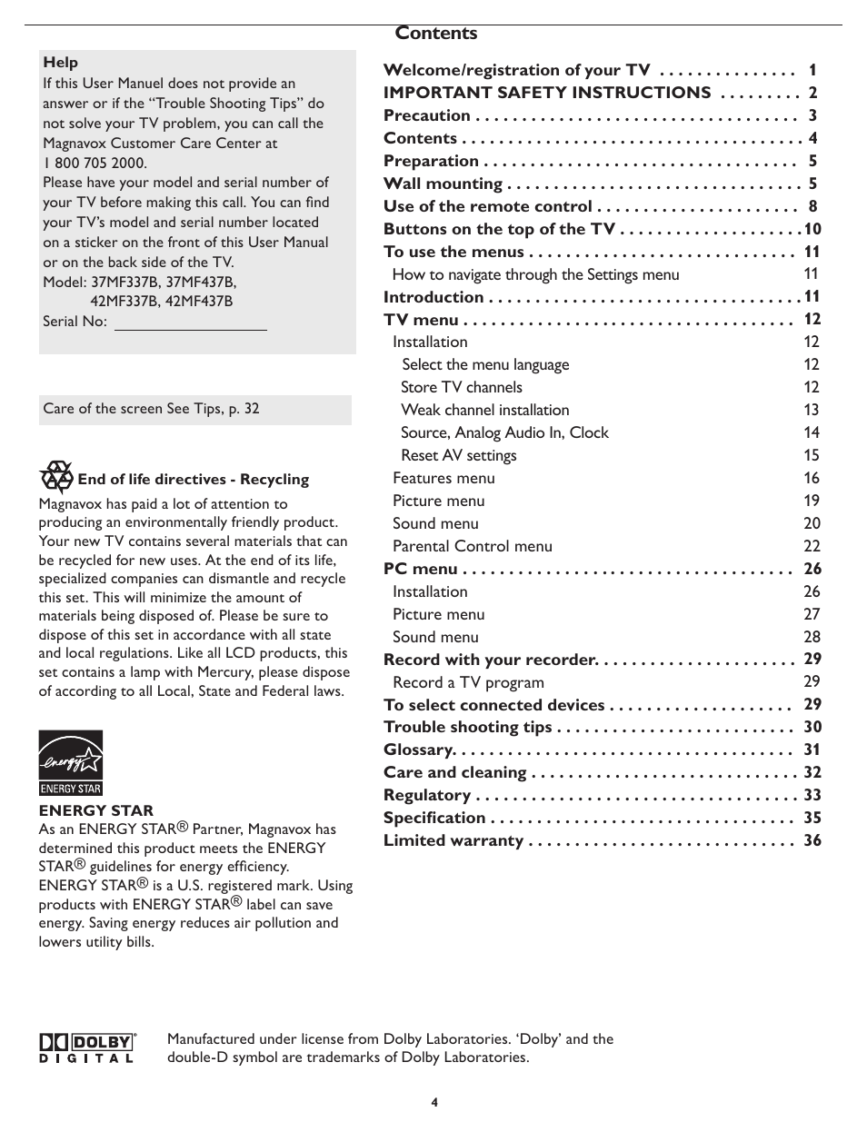 Philips Magnavox 37MF437B User Manual | Page 11 / 43