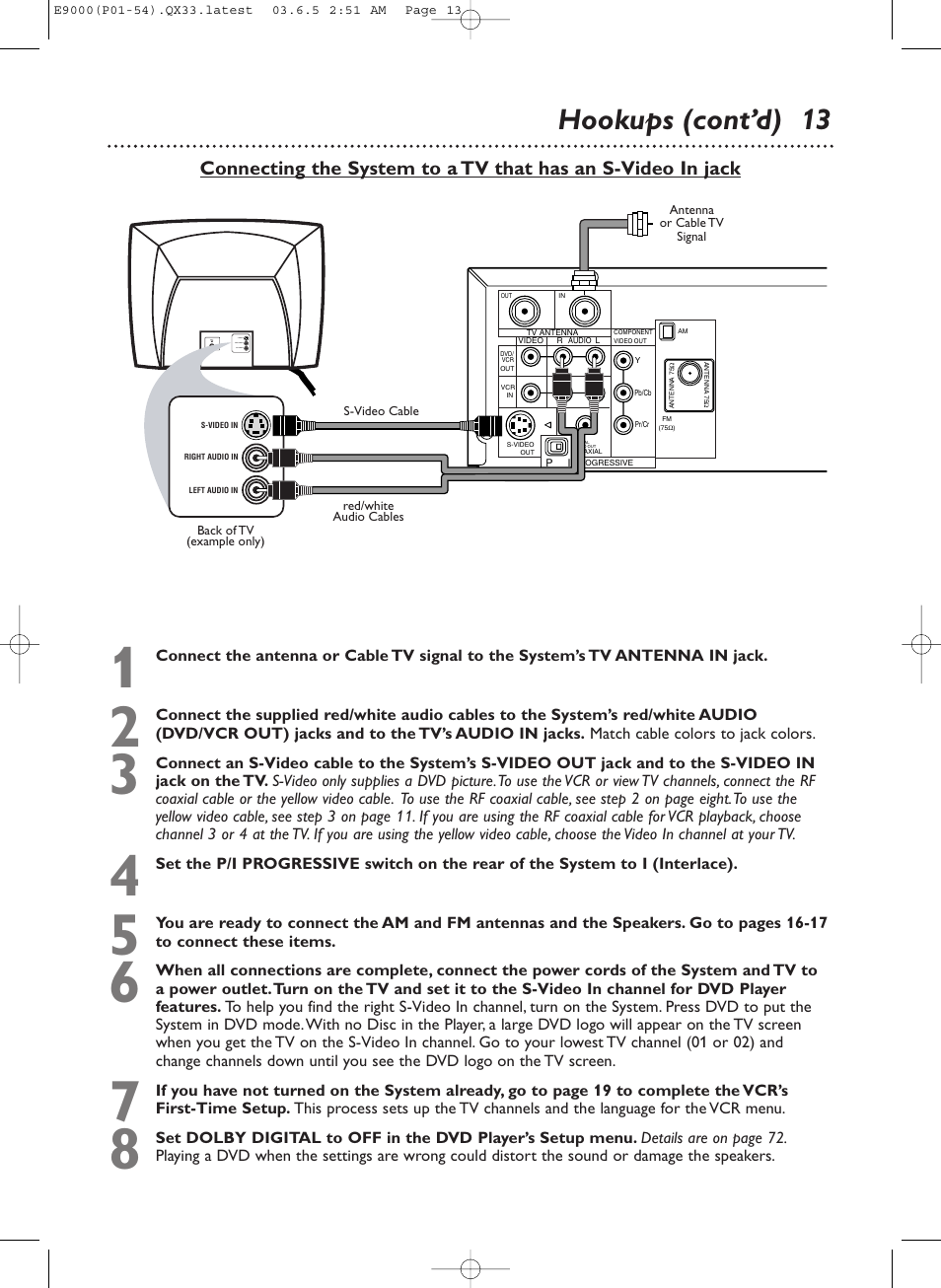 Hookups (cont’d) 13 | Philips Magnavox MRD500VR User Manual | Page 13 / 84