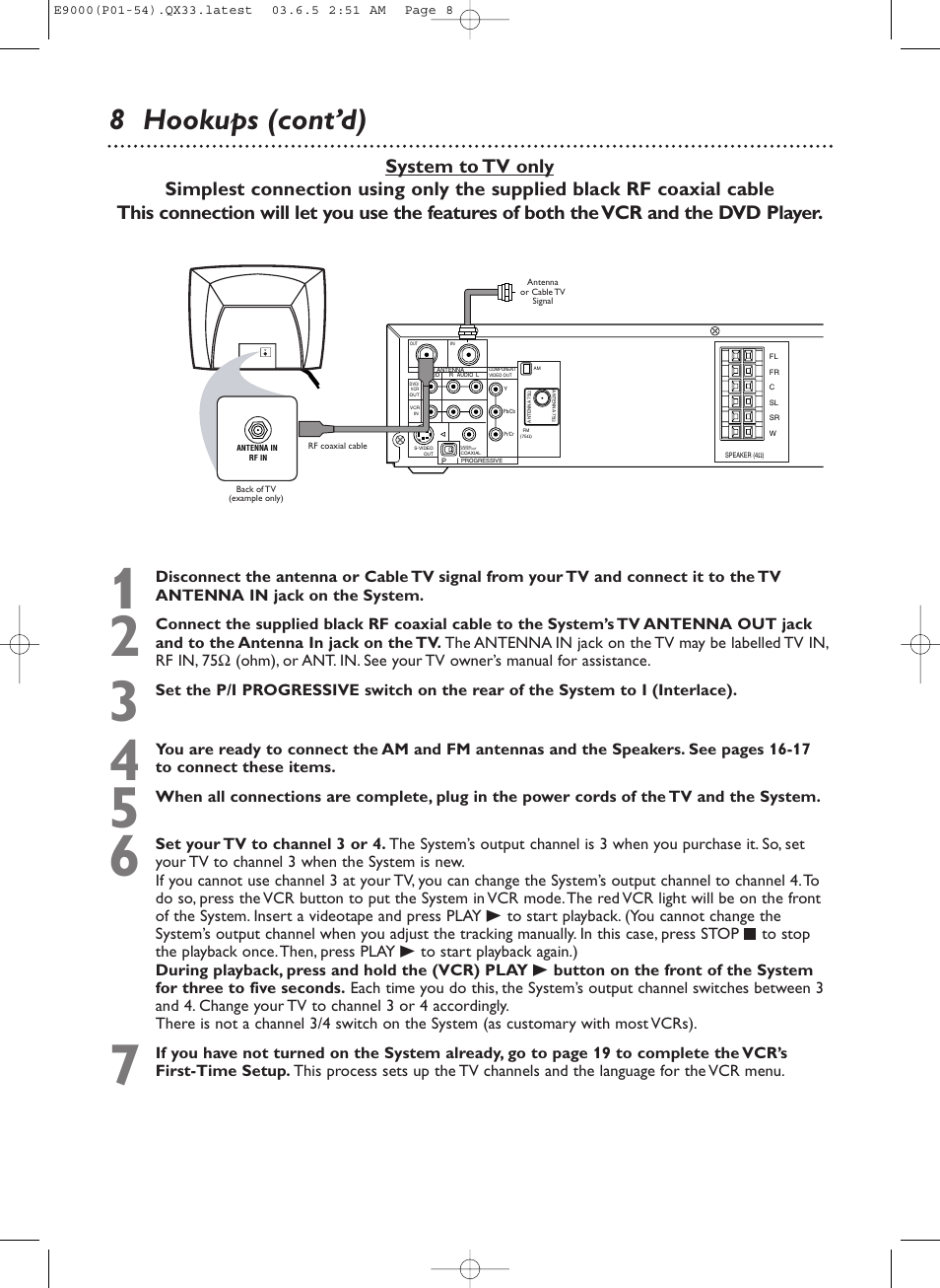 8 hookups (cont’d) | Philips Magnavox MRD500VR User Manual | Page 8 / 84