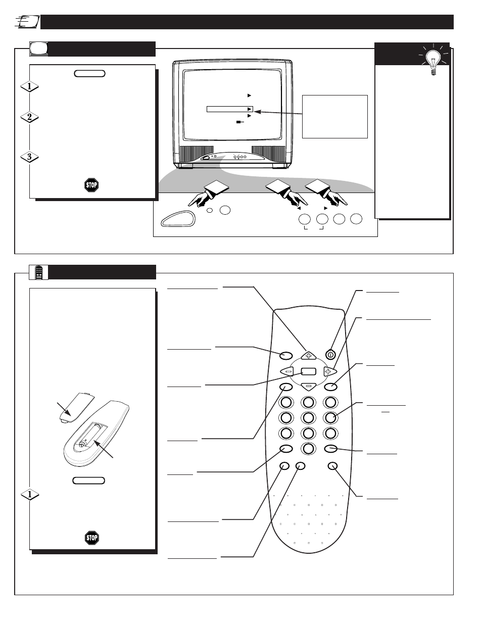 P and, Uick, Emote | Peration, Elevision | Philips Magnavox 19PR15C User Manual | Page 6 / 20