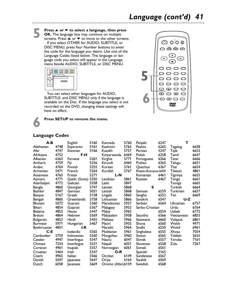 Language (cont’d) 4 1 | Philips Magnavox MDV453 User Manual | Page 41 / 48