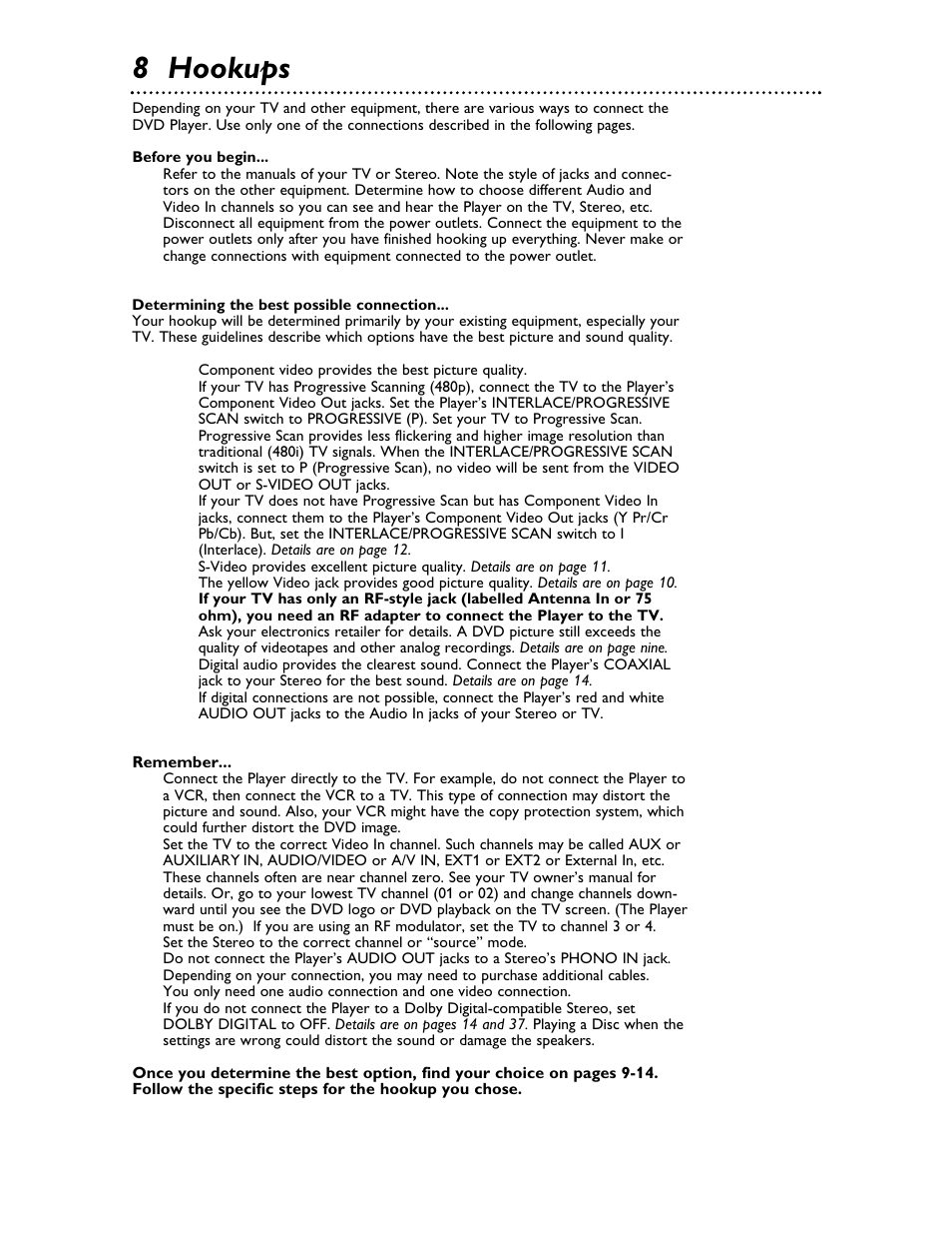 8 hookups | Philips Magnavox MDV453 User Manual | Page 8 / 48