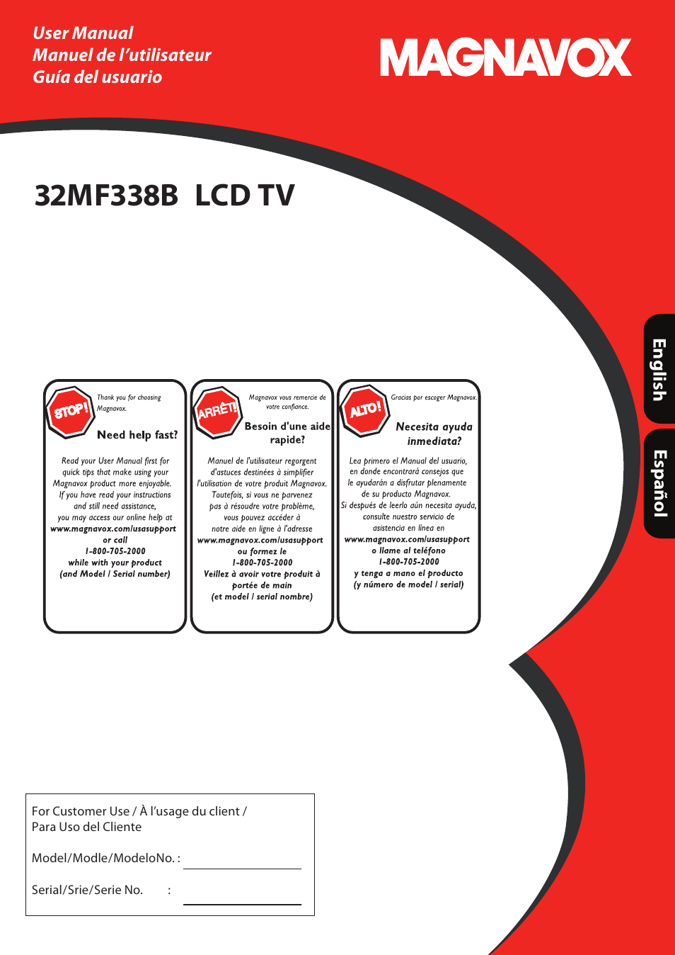 Philips Magnavox 32MF338B User Manual | 38 pages